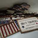 26 Pcs 4th of July Tiered Tray Decoration Patriotic USA Wood Signs Rustic America Flag Red White and Blue Tiered Tray Decorations for Memorial Day Home 250th Anniversary Birthday Party