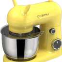 Stand Mixer, Compact & Space-Saving, Stainless Steel Bowl, Unique & Playful Design, Effcient Motor, Dishwasher-Safe Attachments, SM-2549A (Yellow)