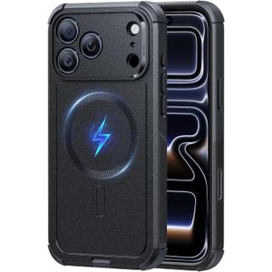 ESR for iPhone 17 Pro Max Phone Case, 23ft Military-Grade Drop Protection, Shock-Absorbing Rugged Cover, MagSafe Accessories Compatible, Cyber Series, Black