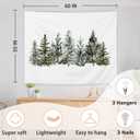 AQYIP Christmas Tree Tapestry, Forest Green Christmas Tapestry Decorative, Winter Forest Pine Tree Landscape Wall Blanket Decor for Home Bedroom Living Room, 50x60 Inch