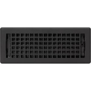 Decor Grates LTH412-BLK Lattice Floor Register, 4x12 Inches, Black (Textured Black Finish)