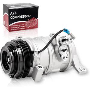 AC Compressor Compatible with 2001-2013 Silverado 1500, 2001-2014 Tahoe, 2001-2014 Suburban 1500, 2001-2013 Sierra 1500, 2001-2014 Yukon Replace 10364873 15068853 15068854 15081861 15100337 15100338