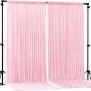 Pink Backdrop Curtains-Wrinkle-Free Polyester Photography Drapes Party Curtain Background for Baby Shower Wedding Decorations- 8 X10FT (Pink)