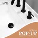 KENES Bathroom Vessel Sink Pop Up Drain Without Overflow Assembly, Lavatory Vanity Sink Drain Stopper, Anti-Clogging Drain Strainer, Matte Black, KE-P300A-2