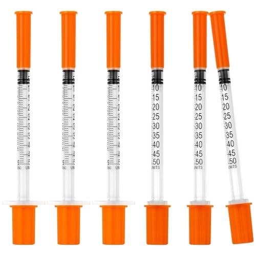 U 100 0.5 mL 30 Gauge 1/2 Inch Syringes, Lab Dispensing Syringe with Needle, Individual Wrapped, 20 Pack