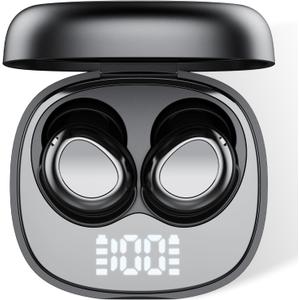 Sleep Ear Buds, 2025 True Wireless Earbuds, Ultra-Mini Bluetooth 5.4 Earbuds for Side Sleepers, 53H Play Hi-Fi Stereo 3D Bass Noise Cancelling Bluetooth headphones, USB C, IP7 Waterproof LED Earphones