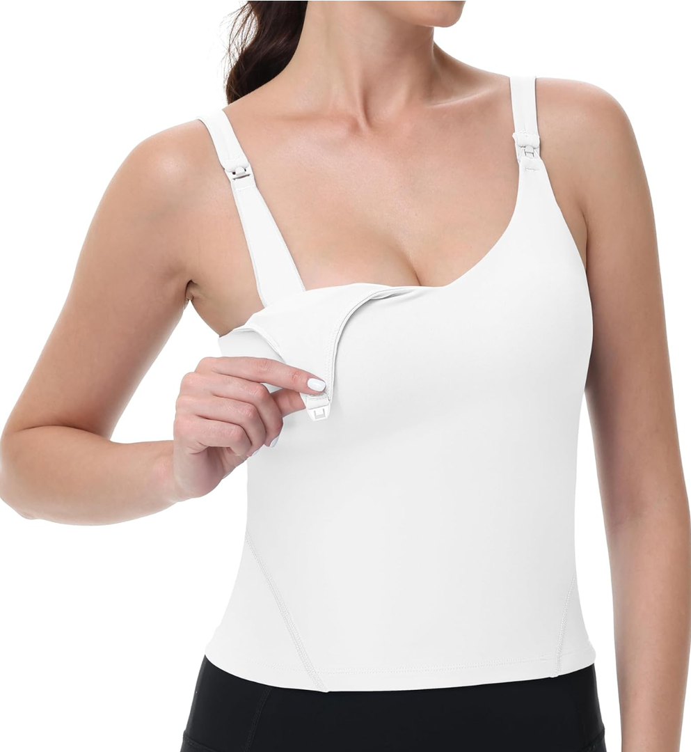 V VOCNI Nursing Tank Tops for Breastfeeding Workout Crop Top Longline Nursing Sport Bra Maternity Bras for Pregnancy
, XXL