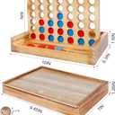 Glintoper Shut The Box & 4 in a Row Tables Game Set, Classic Wood Dice Game with Numbers & Line Up 4 Game for Kids Family, Living Room Rustic Coffee Table Decor, Travel Game Strategy Board Games