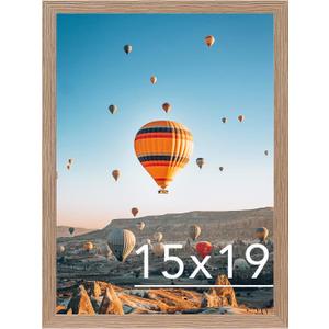 JCJMY 15x19 Picture Frame Rustic Brown for Poster Photo Picture, Horizontal and Vertical Formats for Wall Hanging, 15 x 19 Wall Gallery Poster Photo Frame for 15 by 19 Photos Posters, Rustic Brown