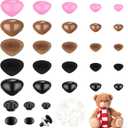 MUCUNNIA 108pcs 15-30mm Upgraded Safety Noses for Crochet Animals with Washers Safety Noses for Amigurumi Safety Noses for Stuffed Animals Stuffed Bear Teddy Bear and Plush Animals Christmas (triangle+oval+dog)