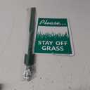 SmartSign 10 x 7 inch Please Stay Off Grass Yard Sign and Stake Kit, 40 mil Laminated Rustproof Aluminum, Green on White, Set of 1, Made in USA
