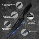 Knife Set with Sharpener  15 pcs High Carbon Stainless Steel Knives Block Set, Stainless Steel Knife Set, Built-in Sharpener Kitchen Knife set, With Anti slip and Ergonomic Handles (Black)