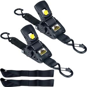 Retractable Ratchet Straps 2" x 10ft, 3,000lb Break Strength, Heavy Duty Easy Release Tie Down for Trucks, Trailers, Motorcycles, ATVs, Secure Cargo Straps
