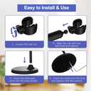 Hair Dryer Stand with 360 Rotating Head, Hands Free, Large Hook,Heavy Duty Base, Adjustable Height, TPU Padded Clip, Aluminum Alloy Holder for Home or Salon (Black)