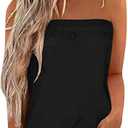 Women Striped Strapless Bandeau Tank Tube Tops Summer Backless Shirts, large