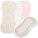 HOMBYS Changing Pad Liner Fits for Changing Pad,Washable Baby Changing Pad Cover Waterproof,100% Cotton Muslin Changing Table Pad,3 Pack,Cream White,Pink,Floral