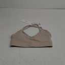 Sunzel Sports Bra for Women, Criss-Cross Open Back Adjustable Strappy Bras, Workout Gym Padded Yoga Bra with Removable Pads Beige Medium