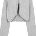 BlackButterfly Girls Long Sleeve Sparkle Cardigan Childrens Kids Bolero Shrug (13-14 Years, Silver)