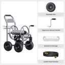 Giraffe Tools Garden Hose Reel Cart, Cart with Wheels Heavy Duty, Industrial Hose Reels for Outside, 250-Feet of 5/8" Hose Capacity, Hose Guide Pre-Installed