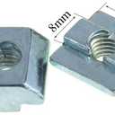 T Nuts Tee Sliding Slot Nuts 40 Series M8 Threaded Slide in Pre-Assembly for 40x40 Aluminum Extrusions Frame with Profile 4040 Sereis 8mm Slot for CNC Router Build Rail 3D Printer 12pcs