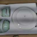 Sweejar Dinnerware Sets Service for 4, 12 pcs Porcelain Plates and Bowls for Kitchen, Housewaring Gift, Chip and Scratch Resistant Dish Set, Handmade Dishwasher and Microwave Safe Plate Set, Green