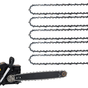 5 Pack 18 Inch Chainsaw Chain 62 Drive Links .050" Gauge, 3/8" Pitch Replacement Chains Compatible with Ryobi, Kobalt, Echo, Poulan, Craftsman and more