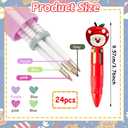 24 Pcs Christmas Fun Pen Bulk Mini Multicolor 4 in 1 Ballpoint for office Writing Supplies Goodie Bag Stuffers