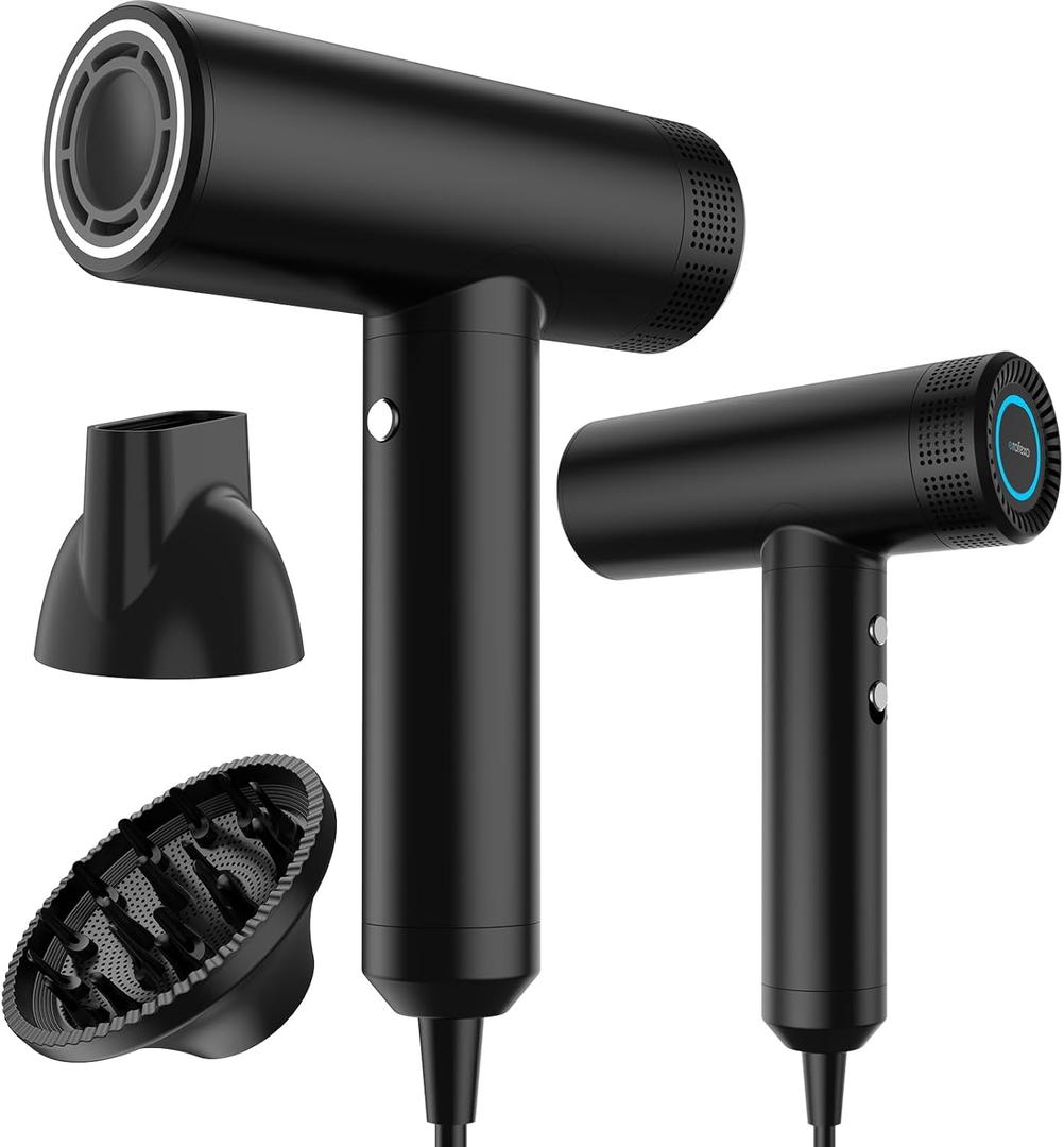 Erofexo Professional High Speed Ionic Hair Dryer | UltraFast Drying | Low Noise | 110000 RPM |Metal Body |Household Travel| Compact Blow Dryer with Magnetic Diffuser for Faster Drying All Hair Types