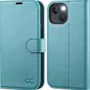 OCASE Compatible with iPhone 13 Wallet Case, PU Leather Flip Folio Case with Card Holders RFID Blocking Kickstand [Shockproof TPU Inner Shell] Phone Cover 6.1 Inch 2021 (Mint Green)