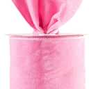 Velvet Wired Edge Ribbon, 4 Inch Width, Christmas Gift Wrapping Ribbon, Waterproof for Wreath DIY Crafts (Pink, 10 Yards)