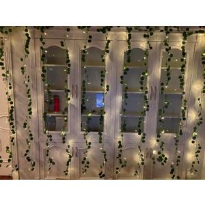 Vines with Lights 240 LED Eucalyptus Garland with Remote, Curtain Lights for Bedroom Home Kitchen Office Wedding Wall Decor