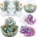 Baby Dragon Asleep and Hatchling in Egg Resin Silicone Molds Miniature Figurines Craft Set