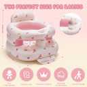 Inflatable Baby Seat for Babies 3-36 Months,Baby Floor Chair with Built in Air Pump,Infant Back Support Seat for Sitting & Learning to Sit (Pink Bunny)
