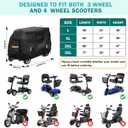 Upgraded Mobility Scooter Storage Cover, 600D Heavy Duty Scooter Weather Cover, Mobility Scooter Cover with Waterproof Strip, Anti-UV, Water Resistant - 49"x 23"x 39"