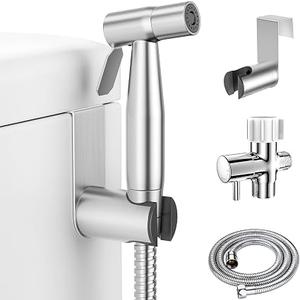 LUFEIDRA Bidet Sprayer, Adjustable Water Pressure, Muslim Shower Toilet
Leak-Free Hose, 8/7” Brass T-valve, Feminine Wash, Cloth Diaper Rinse, RV Toilet Use, Tank or Wall Mount, Easy Installation
