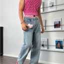 BEAUDRM Men's Heart Graphic Printed Sleeveless V Neck Sweater Vests Cropped Knit Tank Tops Pink Large (Pink, L)