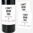 8 Pcs Funny Pregnancy Announcement Wine Bottle Labels, Pregnancy Announcement for Grandparents Husband, New Mom Dad Gifts, I Cant Drink This But You Can Wine Labels Stickers, 4x5 Inch-A17