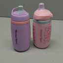 Tommee Tippee Active Spout Toddler Cups, 9 oz, Insulated Sippy Cups For Toddlers 1-3, Silicone Spout, Leak-Proof Valve and Handle, Pink and Purple, Pack of 2