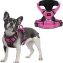 Tuff Pupper No Pull Easy Walk Dog Harness | Heavy Duty Pet Vest | Front & Back Leash Clips | Strong Safety Handle | Reflective Anti Pull Vest | Comfortable Padded Escape Proof Harness (Medium, Pink) (Medium (Neck: 15-23" , Chest: 18-24"))