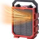 WEWARM Electric Space Heater for Indoor Use, 13.8" Portable Heater with Foldable Handle, Small Space Heater with Fan-Only for Bedroom, Office, Overheating & Tip Over Protection, 750W/ 1500W, Red