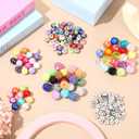 Huquary 270 Pcs Beads for Pens Rhinestone Bubblegum Beads Mixed Crystal Resin Sugar Chunky for Beadable Keychains DIY Craft Jewelry Making Supplies
