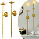 lobolighting Candle Sconces Long Wall Candle Holder Set of 2 Gold Candle Wall Sconce Twisted Candle Holder Decoration for Dining Room, Fireplace, Living Room, Stairway (Gold, 23.6 Inch)
