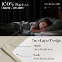 105 Inch Blackout Pleated Curtains for Bedroom Living Room Darkening Linen Textured Pinch Pleat 100% Black Out Thermal Insulated Window Drapes Double Layer Soundproof Curtains 2 Panels Oatmeal Beige, 40"W x 105"L