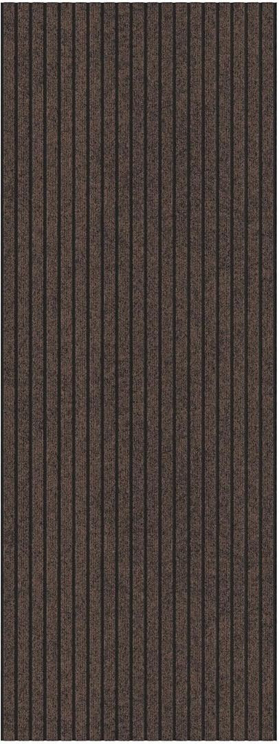 Ottomanson Non-Slip Stair Treads for Wooden Steps – Set of 7 Low-Profile Scraper Stair Mats with Rubber Backing, Indoor Staircase Protection for Kids & Pets – Dirt-Trapping Step Covers, 8" x 30",Brown