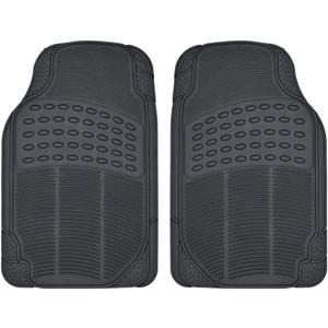BDK ProLiner Floor Mats for Cars Trucks SUV, 2-Piece All-Weather Car Mats with Universal Fit Design, Durable Car Floor Mats with Capture Ridges, Waterproof Rubber Floor Mats for Cars (Black)