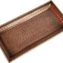 100% Pure Copper Tray For Serving Tea, Snacks, Hand-Hammered Brass Decor Piece for Coffee Table or Dining, Stylish Round Platter That Elevates Every Occasion 30x16 cm