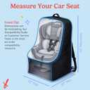 J.L. Childress Padded Backpack Car Seat Bag - Car Seat Travel Bag for Airplane, Cover Fits Most Baby & Infant Carriers & Boosters, Airport Accessories for Gate Check or Baggage Check - Ultimate, Black