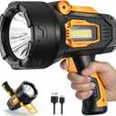 MIXILIN Rechargeable Spotlight 90,000 Lumens, Super Bright LED Spotlight Flashlight Outdoor with COB Light & Foldable Tripod, 10000Ah Long Lasting Large Handheld Spot Light for Boating Camping