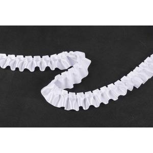 YYCRAFT 11 Yards Satin Ruffle Trim Fabric Trims and Embellishments by The Yard, 1.5 Inch White