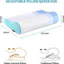 Memory Foam Pillows Neck Pillow Bed Pillow for Sleeping Ergonomic Cervical Contour Pillow for Side Back Stomach Sleeper for Neck and Shoulder Pain